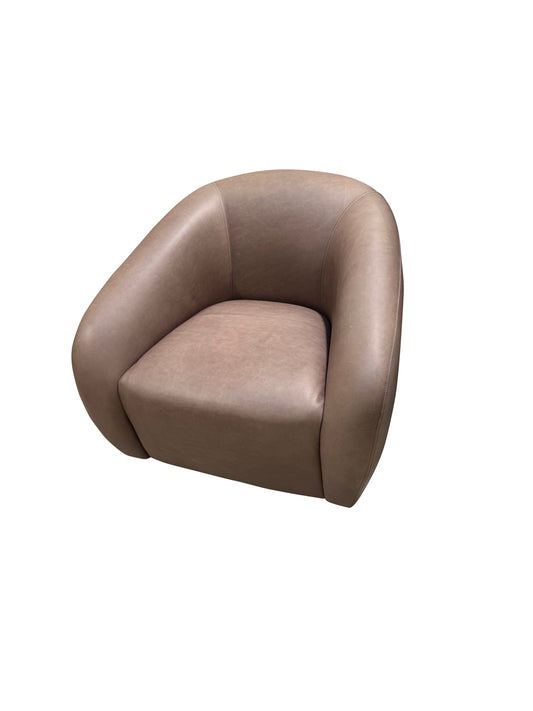 Sofia medium swivel chair classic standard berkshire leather truffle