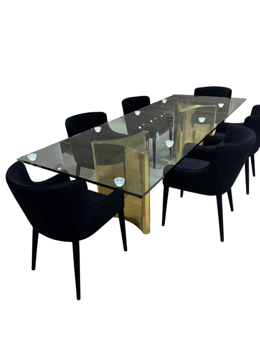 Dalton rectangle table top 108 glass